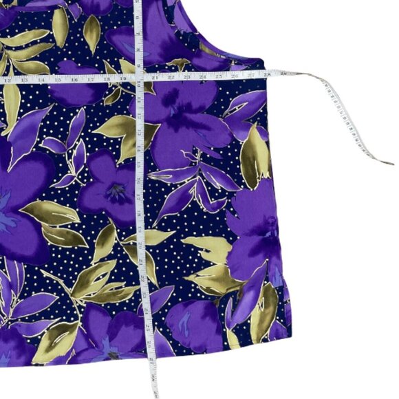 Vtg Susan Graver Style Women's Purple Gold 2pc Tank & Button Down Blouse Plus 3X - Picture 8 of 11